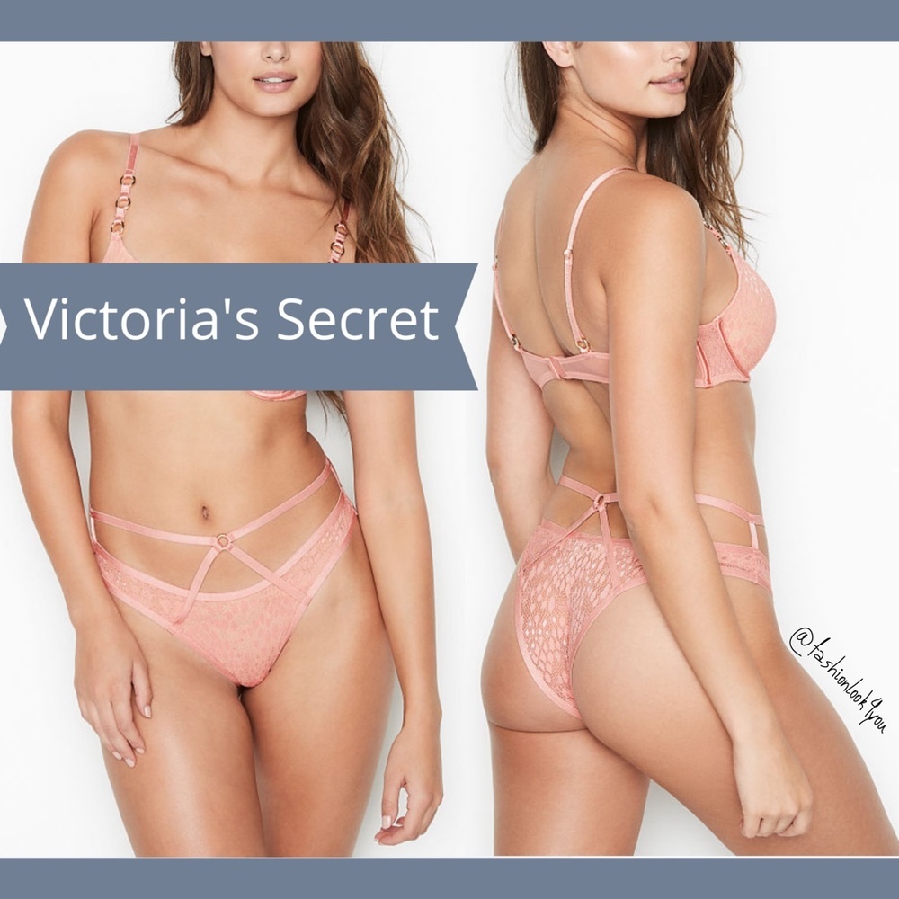 NWT $30 Victoria's Secret Sexy Snake Lace Brazilian Panty Coral [ Small‎ ]